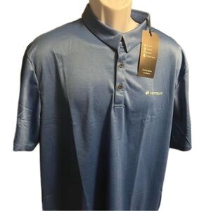 Hotshot Blue Collar Button Down Short Sleeve Polo Shirt 2XL NWT